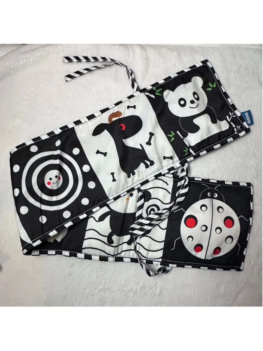 Aininai Baby High Contrast Soft Book Black White Sensory Toy